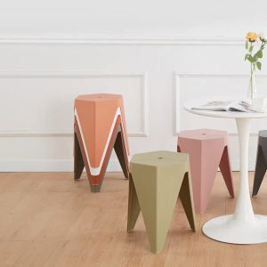 Nordic Style Plastic Stool Stackable Dining Table Stool Negotiation stool