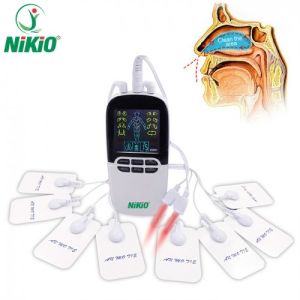 Máy xung điện máy massage xung điện 8 miếng dán Nikio NK-102 - Đèn hồng ngoại trị liệu viêm mũi 8 chế độ 8 cường độ xung điện pin sạc tiện lợi