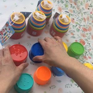 [Little B House] 9Pcs Rainbow Colorful Alphanumeric Stacking Cup Tower Educational Baby Toys 玩具叠叠乐积木 Mainan Bayi - BT303