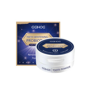 Eelhoe ฟอกสีฟันผงฟันโปรไบโอติกเพื่อสุขอนามัยในช่องปากขจัดคราบหินปูนและคราบหินปูนหายใจคล่องปกป้องเหงือกทำความสะอาดล้ำลึกดูแลฟอกฟัน50กรัม