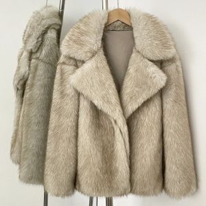 Áo Khoác Lông Giả Nữ OFTBUY Dáng Rộng Mềm Mại Ấm Áp Mùa Đông Thân Thiện Với Môi Trường Tay Dài Dày Dặn Thời Trang Đường Phố Dành Cho Nữ