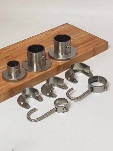 Stainless Steel Flange For Wardrobe Curtain Rod Holder Round Tube Holder Bracket Furniture Fittings Towel Tube Holder