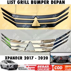 List Front Grill Bumper Depan Xpander 2017 2018 2021 Hitam Chrome .