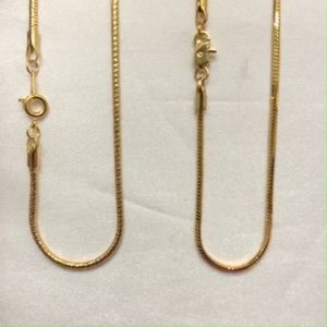 สร้อยคอลายกระดูกงู ตะขอกล่องก้ามปู ความยาว 1618 นิ้ว เทียบเท่า 1 สลึง ชุบทอง แฟชั่น ใส่ได้ทุกโอกาส รูปถ่ายจากสินค้าจริง พร้อมส่ง