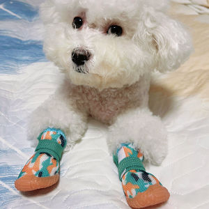 Dog Shoes Summer Small Size Dogs Anti-Dirty Anti-Slip Temple Tip Teddy Bichon Sandals Breathable No Feet off Pets