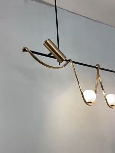 Đèn Treo Thả 2-3-5 Bóng Thủy Tinh Đèn Thả Trần Bắc Âu Tối Giản Thanh Dài Dùng Decor