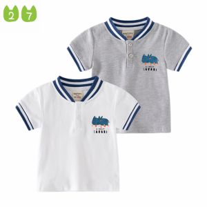 Áo Thun Nam Mùa Hè Tay Ngắn in Họa Tiết Cổ Chữ V Ôm Vừa Vặn Trẻ Em Quần Áo Trẻ Em Thương Hiệu Khác Cotton Polyester