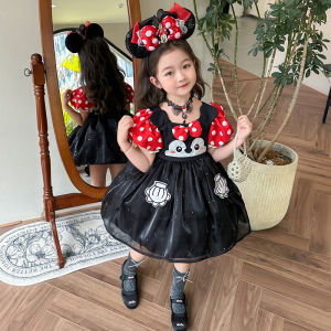 Girls Disney Princess Dress Summer New Arrival Baby Girls Cute Minnie Mouse Dress Birthday Dress