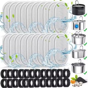 10set Pet Water Dispenser Filter Fountain Activated Carbon Filter Pet Water Bowl Replacement Filter with Cotton Remove Odor