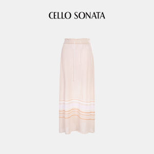 Cello Sonata | Striped Open-shoulder Long-sleeve Round-neck Sweater