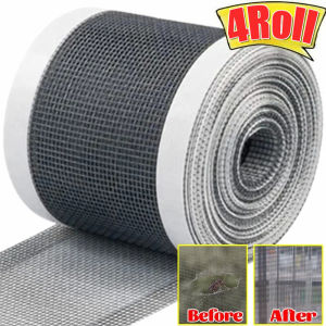 4Roll Window Screen Repair Tape Anti-Mosquito Mesh Repair Patch Waterproof Self-adhesive Net Door Fix Patch Fly Mesh Broken Holes Tape