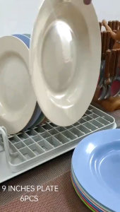 (12 in 1) -9” PLASTIC ROUND PLATE (WHEAT STRAW MATERIAL) SOUP PLATE / REUSABLE PARTY PLATE / PLATO