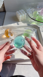 UNRAION Squishy Transparent Ball Maltose Coconut Oil Filling Slow Rebound Stress Relief Toy