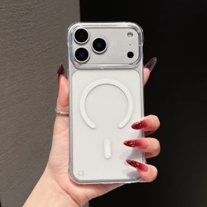 Original Frameless Clear Magnetic Phone Case For iPhone 17 Air 16 15 14 13 12 11 Plus Pro Max 17ProMax For Magsafe Charge Cover