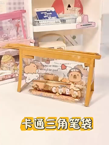 การ์ตูนความจุขนาดใหญ่ Capybara กระเป๋าดินสอกรณีดินสอโปร่งใสสร้างสรรค์นักเรียนเครื่องเขียน Organizer อุปกรณ์การเรียนของขวัญใหม่