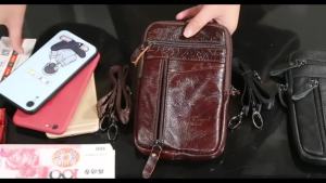 Leather Waist Bag Mens Mobile Phone Bag Wearing Belt Outdoor Sport One Shoulder Small Bag Doing Business Crossbody Bags