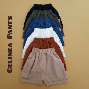CELINEA PANTS | CELANA PENDEK ANAK BAHAN LINEN | MODEL KOREA | BAWAHAN CHINO LAKI-LAKI PEREMPUAN