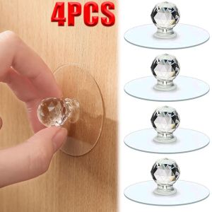 ลูกบิดมือจับลิ้นชักคริสตัลรูปทรงเพชร 4/2ชิ้น กาว อะคริลิค ตู้เฟอร์นิเจอร์ตู้เสื้อผ้า มือจับตะขอแขวน