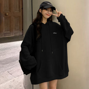 Plus Size Hooded Sweatshirt for Women Loose Korean Style Ins Trendy Spring Autumn Thin BF Student Shirt Cotton Liner Long Sleeves