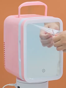 Mini Skincare Refrigerator 4L/20L Car Fridge 68W Energy Saving Home Fridges with LED Makeup Mirror Cooling & Heating