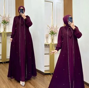 gamis pesta mewah bahan ceruty babydol mix brukat aplikasi payet mutiara terbaru devita dress  baju gamis lebaran dress maxy kekinian gamis mewah gamis elegant gamis jumbo wanita dress busui friendly fashion wanita muslim
