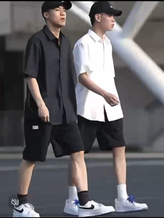 🚚85-135KG🚚เสื้อผู้ชายไซส์ใหญ่ 4XL-8XL เสื้อเชิ้ตผู้ชายอ้วน แขนสั้น คอปก ...