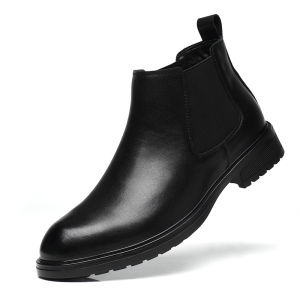Retro British Style Chelsea Boots Mens Zipper Short Boots High Help Leather Shoes Fashionable Mens Martin Boots Cowhide