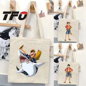 TFO Tote Bag One Piece the Straw Hat Pirates Monkey D. Luffy Versatile Ideal for College School