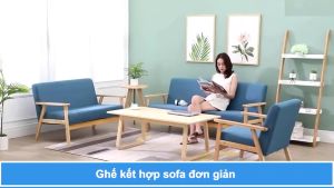 BMZAR Ghế Sofa Gỗ Cao Cấp Hiện Đại Ghế Đôi Sofa 115cm Tiện Ích Sang Trọng - Bảo Hành 12 Tháng