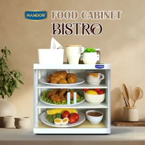 Rak Piring Plastik Naiba Nandos untuk Tempat Penyimpanan Makanan Bistro Food Cabinet