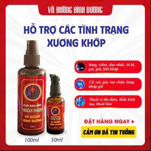 Cao xoa bóp thảo dược võ đường Bình Dương hỗ trợ các vấn đề về xương khớp chai 100ml.