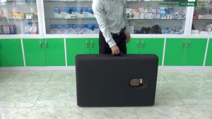 Giường vali gấp gọn chân Inox chắc chắn chỉnh được cao thấp tiện cho spa nối mi phun xăm..