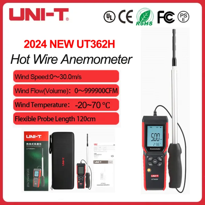UNI-T UT362H Hot Wire Anemometer Sensor Wind Speed Meter Professional ...