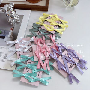 Korean Style Dopaamine Hair Accessories Beautiful Silk Ribbon Butterfly Knot Small Clip Hair Decorations Edge Clips Hairdressing