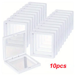 10pcsTransparent floating display box plastic film jewelry packaging box jewelry necklace ring and collectible storage box
