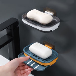 Non-slip Soap Holder Bathroom Strong Suction Drain Rack Double Layer Soap Dishes Household Wall Mounted