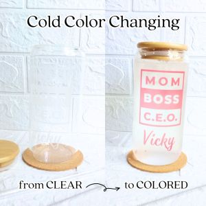 lilgiftsshoppe - Personalized Soda Glass Tumbler Bottle Cold Color Changing Laser Engraved