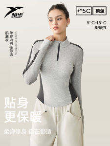 เสื้อชั้นในโยคะแขนยาวรัดรูปสำหรับผู้หญิง คอตั้ง ปกติ ฤดูใบไม้ร่วง 2024 วัสดุผสมคอตตอนและไนลอน คอกลม ปกติ