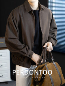 PERDONTOO | Vintage British Style Lyocell Jacket Long Sleeve Zippered Collar Spring/Autumn