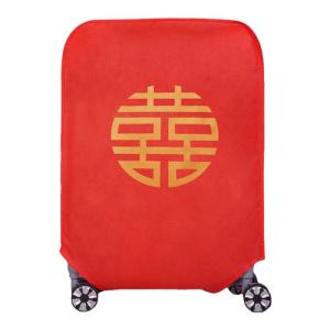 ZLVOEY | Red Spinning Suitcase Cover With Double Happiness Dust-proof