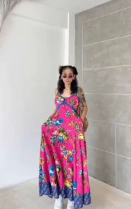 เดรสผ้าบล็อคคอทตอลอินเดีย ดีไซน์แม็กซี่สายเดี่ยวสม็อคหลัง ความยาวสายปรับได้ แพทเทิร์นทรงA ทรงพริ้วสวย ต่อลายช่วงชาย มีกระเป๋าล้วง☆แพทเทิร์นสุดคิ้วท์ ทรงพริ้วสวย ใส่แล้วดูมีเอวพรางสะโพก ลายผ้าสวยสดใส ทริปทะเล คาเฟ่ต้องมี ถ่ายรูปแจ่มๆจี๊ดๆ ♡ความมีเสน่ห์ของผ