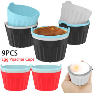9Pcs Silicone Egg Poacher Cups Air Fryer Egg Boiler Mold Cup Eggs Cooking Baking Cups for Air Fryer Oven Microwave Kitchen Tools