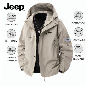 Áo khoác ngoài trời ko thấm nước Áo khoác có mũ chống gió xe Jeep