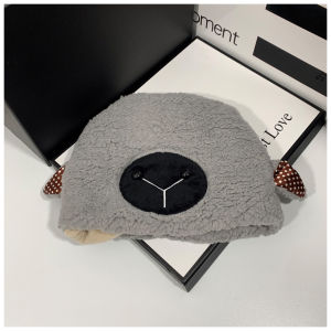 หมวกผ้าขนแกะรัดหูอเนกประสงค์ฤดูหนาวสำหรับผู้หญิง แฟชั่นเกาหลี อบอุ่น สไตล์การ์ตูนสัตว์น่ารัก หมวกสวมหัวแบบสวมทันท่วงที