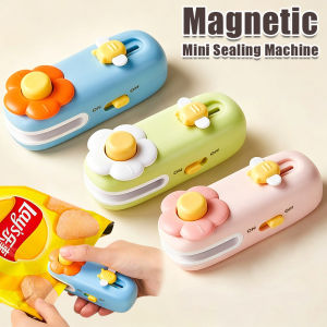 Mini Heat Bag Sealing Machine / Portable Flower Shape Package Bags Sealer / Magnetic Handheld Food Sealing Machine with Courier knife