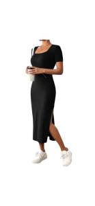 DRESS / MAXI DRESS / FREE SIZE / SQUARE NECK MAXI DRESS / CASUAL DRESS / FORMAL DRESS