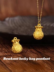 New Chinese Necklace Craft Pendant Lotus Light Luxury Ancient Gold Necklace