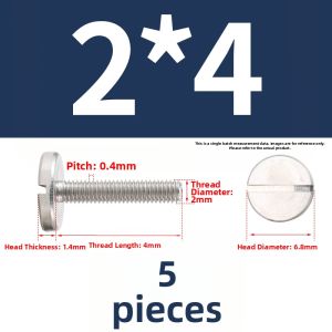 304 Stainless Steel round Head Slotted Screw Flat Head Large Cylinder Head GB833 One-Word Screw Bolt Hardware Fastener
