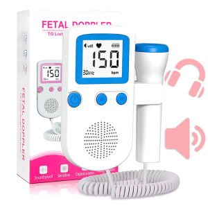 Home Fetal Doppler 3MHz No Radiation Ultrasonic Baby Heartbeat Monitor LCD Backlight Pregnancy Heart Rate Detector Stethoscope