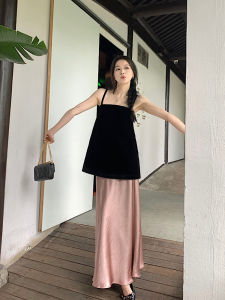 Black Strapless Dress Top Womens Loose Fit Slimming Summer New Style 2025 Elegant Vest Casual Commute Fashion Chinese Origin